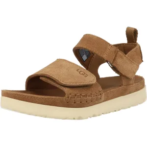 UGG Goldenstar K Chestnut Suede Platform Sandals