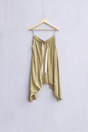 Urvashi Kaur   I   Yongsan DHOTI ORO crinkle cotton Ochre TESSELLATE- 77