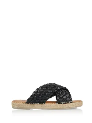 VALENCIA leer - Slippers | Black