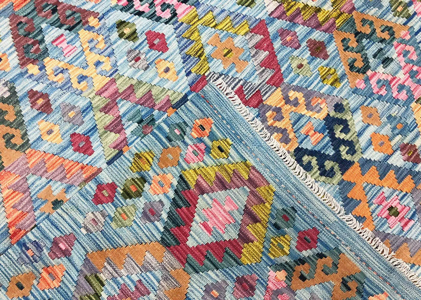 Vintage Afghan Maimana Kilim - 6'11" x 9'8"