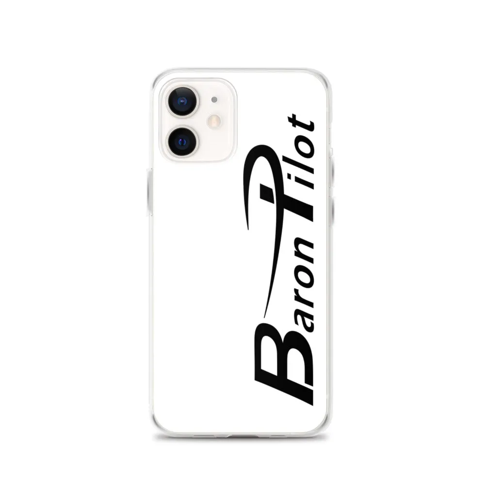 White Baron Pilot iPhone Case - Black Font