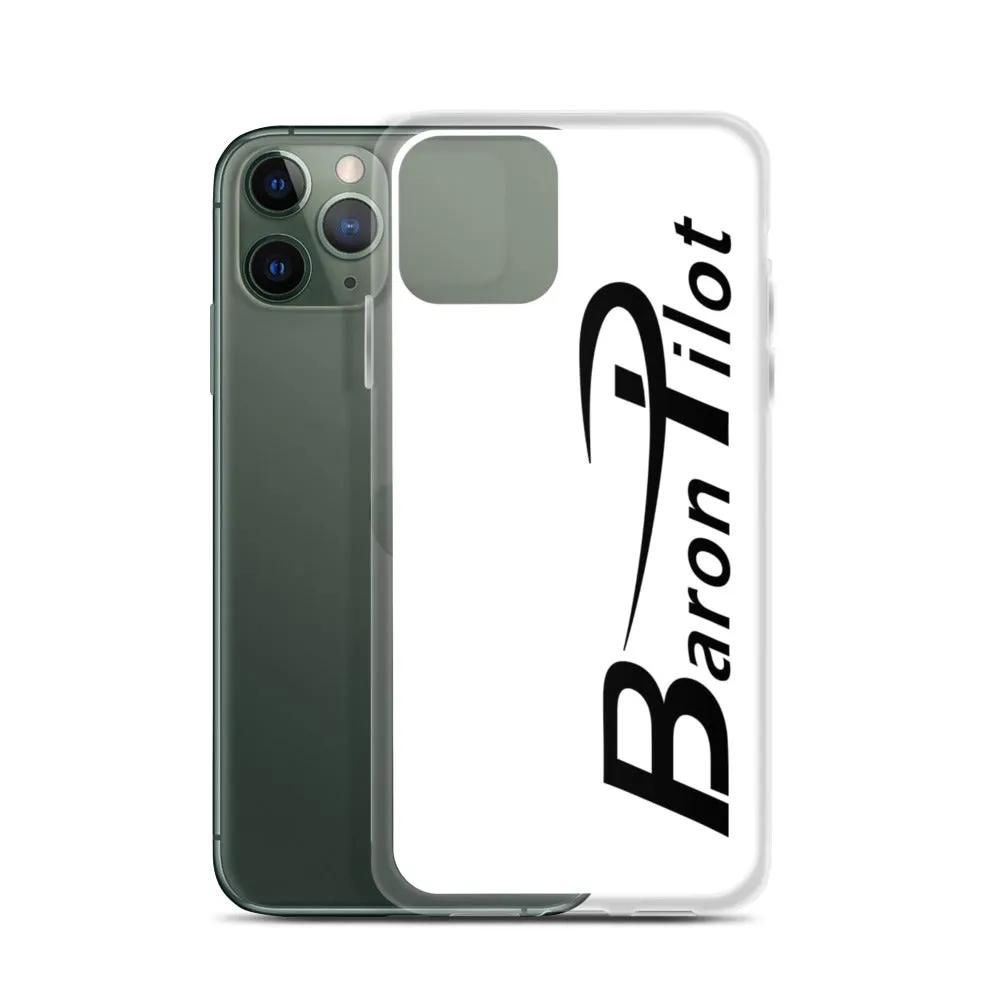 White Baron Pilot iPhone Case - Black Font