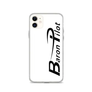 White Baron Pilot iPhone Case - Black Font