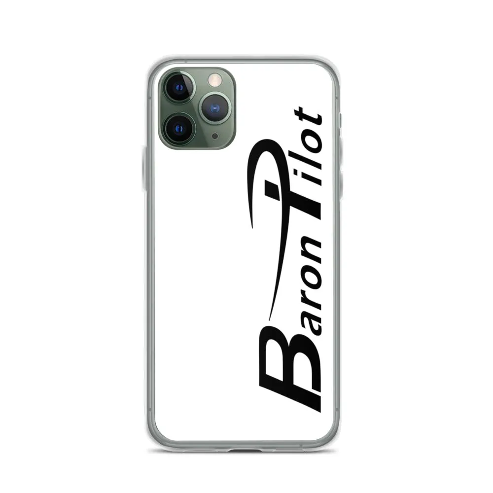 White Baron Pilot iPhone Case - Black Font