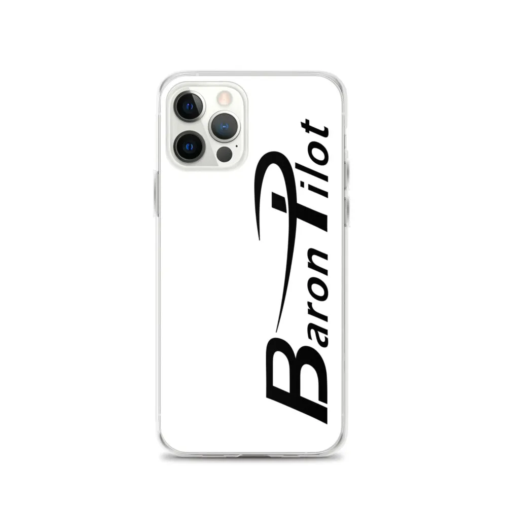 White Baron Pilot iPhone Case - Black Font