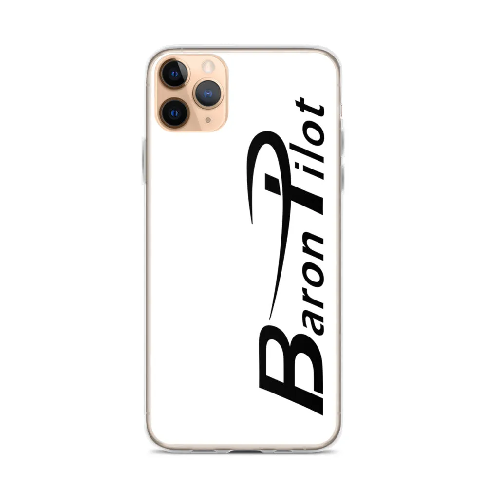 White Baron Pilot iPhone Case - Black Font
