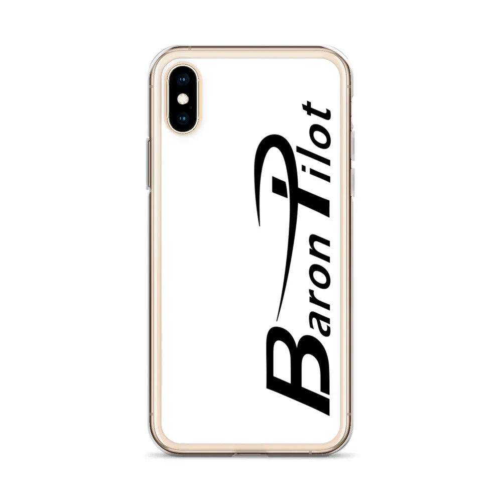 White Baron Pilot iPhone Case - Black Font