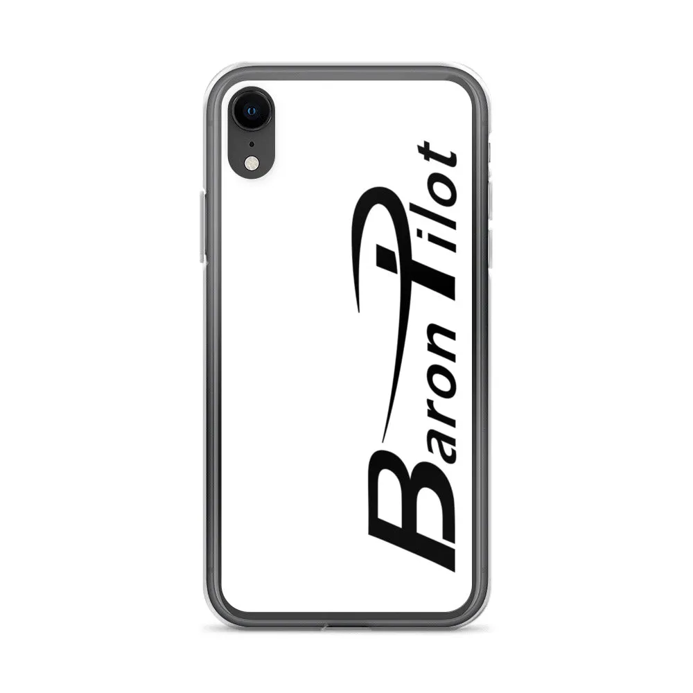 White Baron Pilot iPhone Case - Black Font