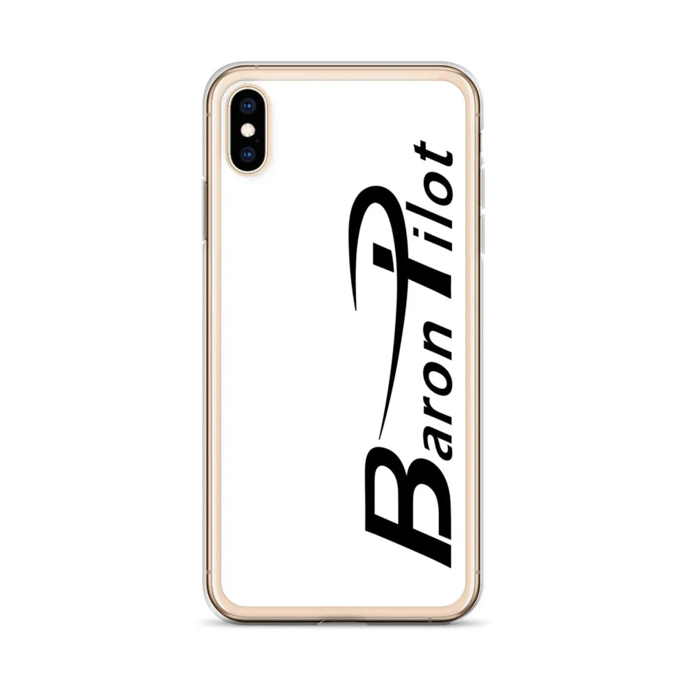White Baron Pilot iPhone Case - Black Font