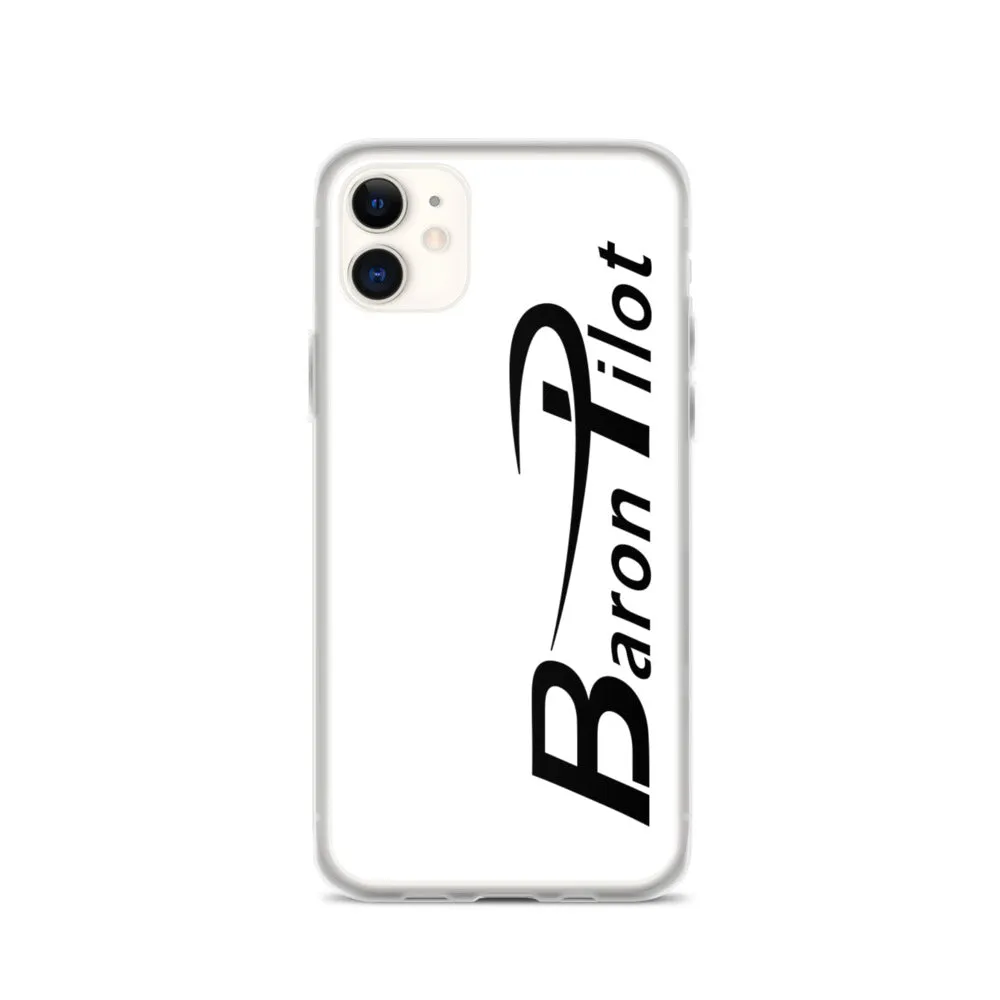 White Baron Pilot iPhone Case - Black Font