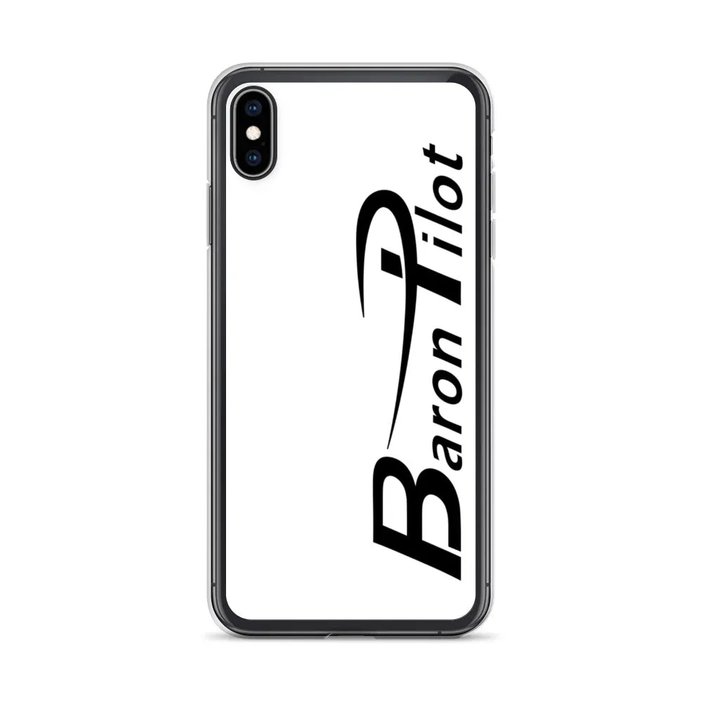 White Baron Pilot iPhone Case - Black Font