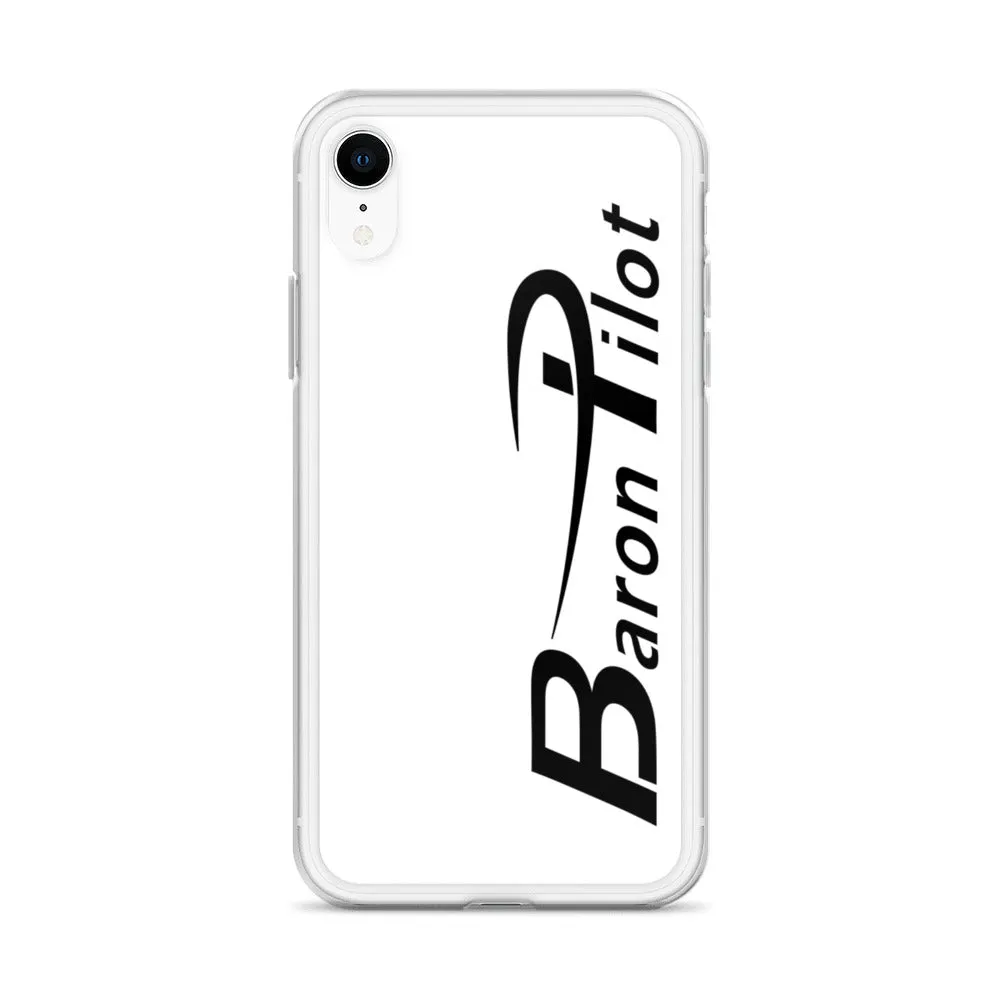 White Baron Pilot iPhone Case - Black Font