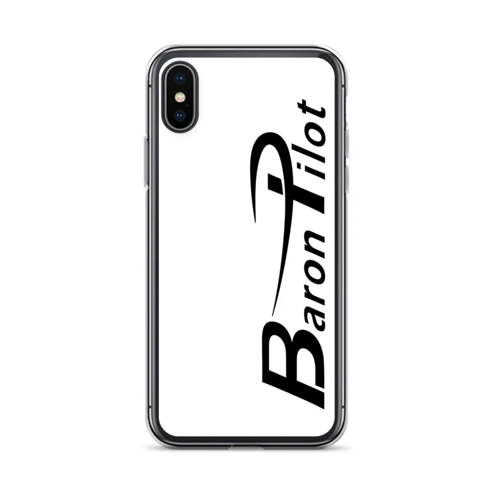 White Baron Pilot iPhone Case - Black Font
