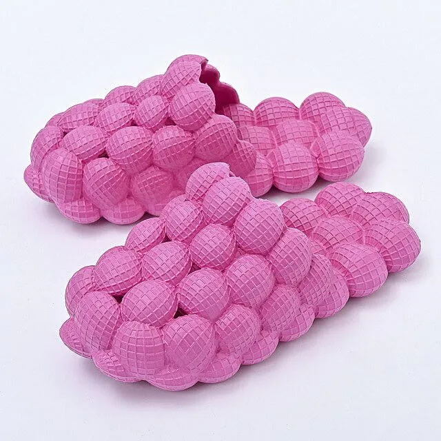 Women Foot Massage Slippers Couple Bubble Slides