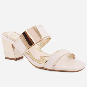 WOMEN "KEY" BLOCK HEEL STYLISH SLIPON SANDALS