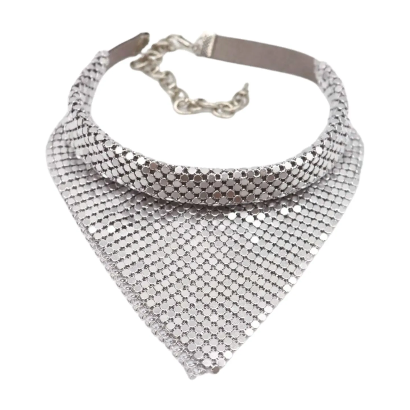 Women Silver Mesh Metal Bandana Style Boot Chain Bracelet