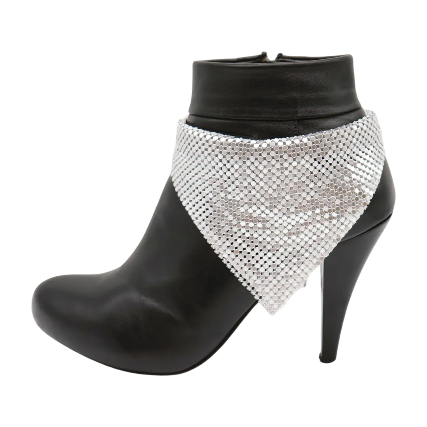 Women Silver Mesh Metal Bandana Style Boot Chain Bracelet