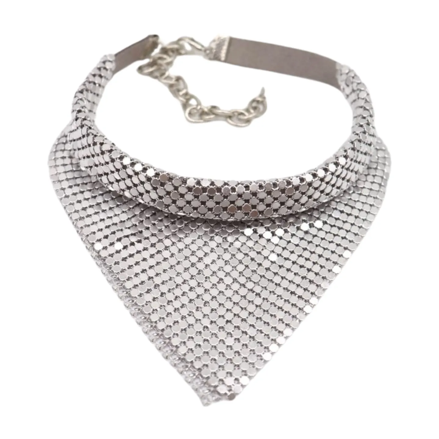 Women Silver Mesh Metal Bandana Style Boot Chain Bracelet