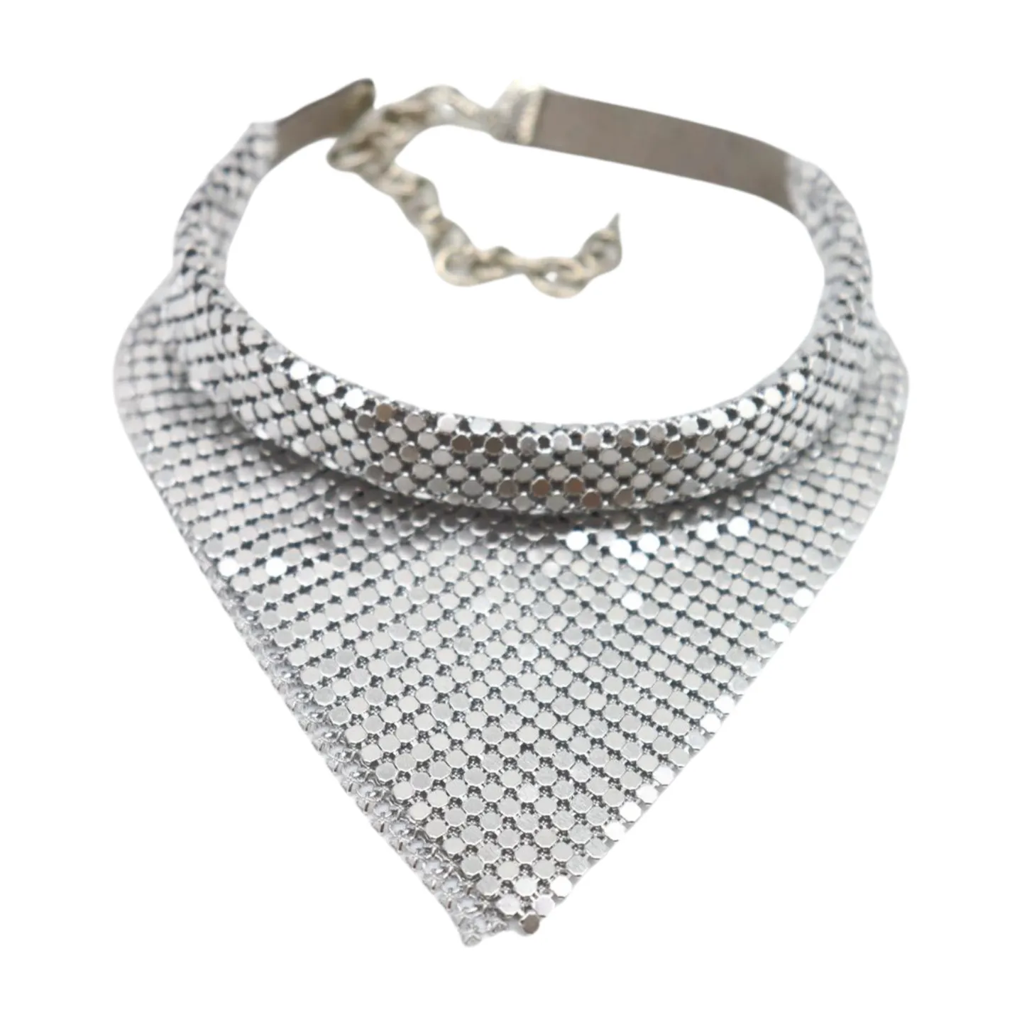 Women Silver Mesh Metal Bandana Style Boot Chain Bracelet