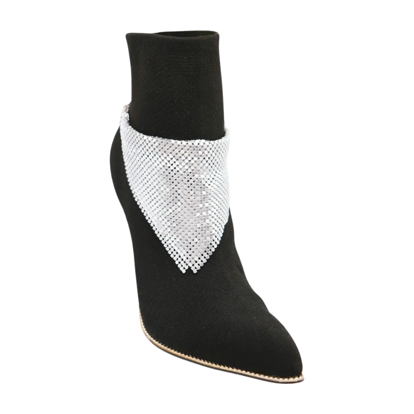 Women Silver Mesh Metal Bandana Style Boot Chain Bracelet