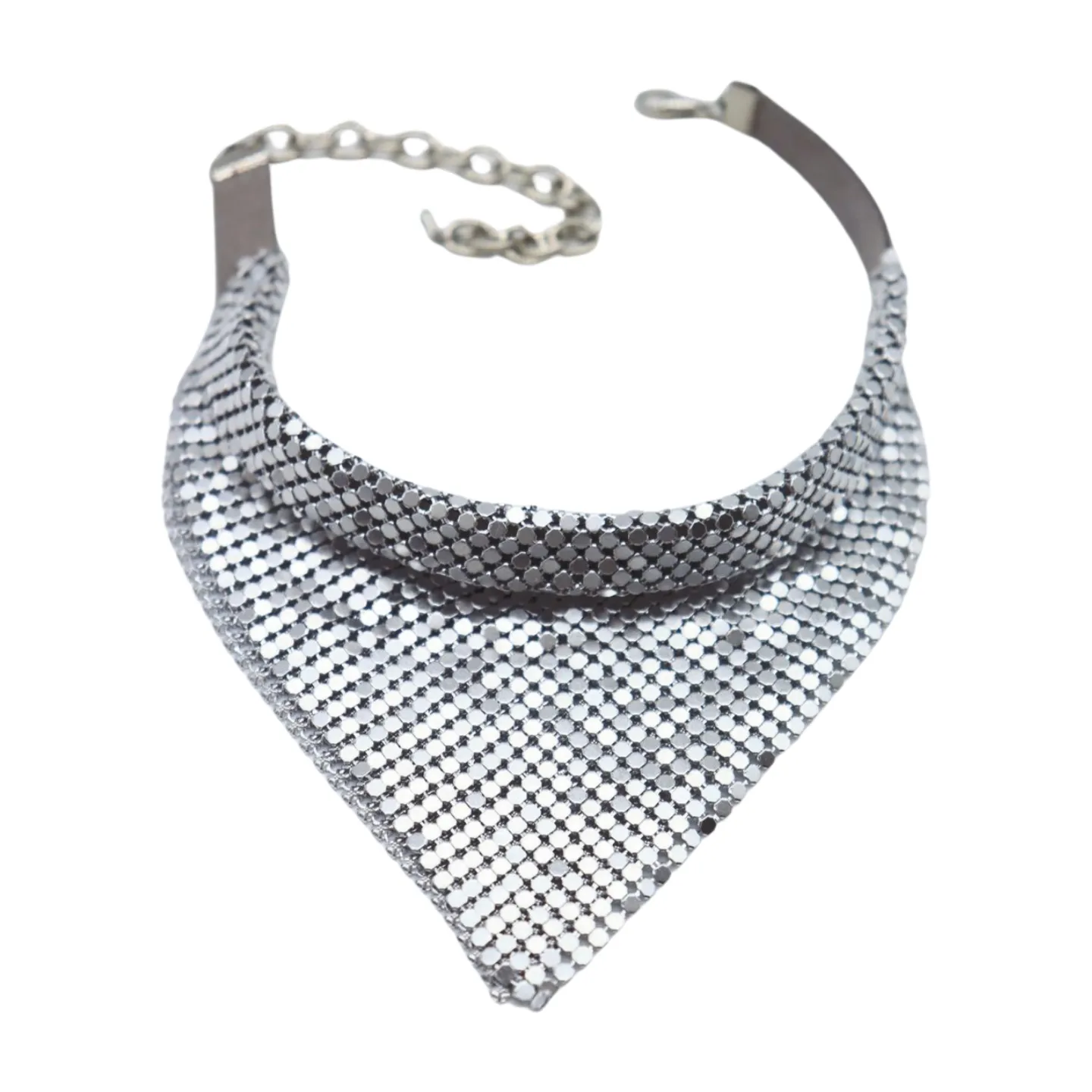 Women Silver Mesh Metal Bandana Style Boot Chain Bracelet