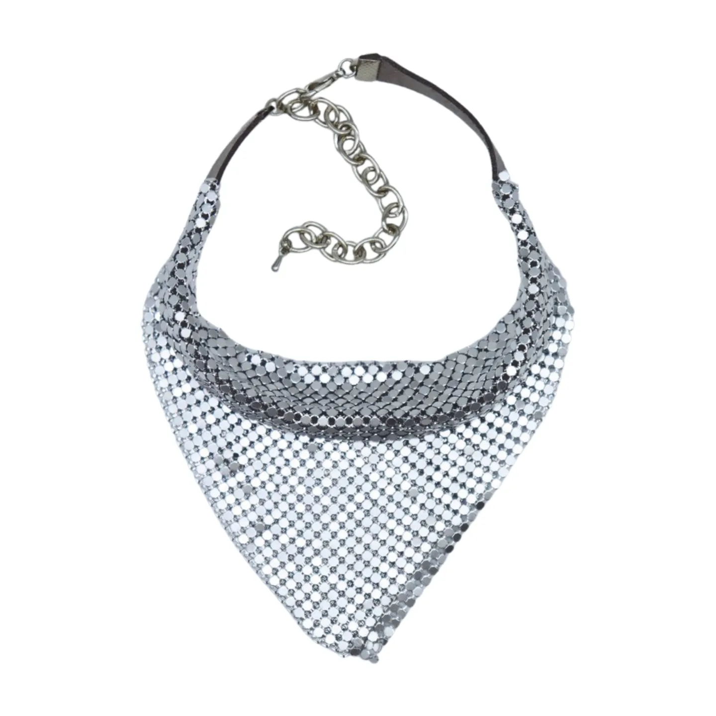 Women Silver Mesh Metal Bandana Style Boot Chain Bracelet
