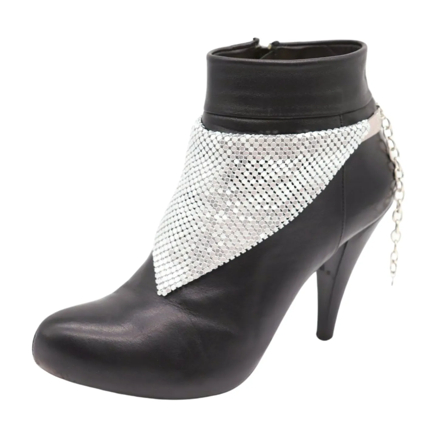 Women Silver Mesh Metal Bandana Style Boot Chain Bracelet