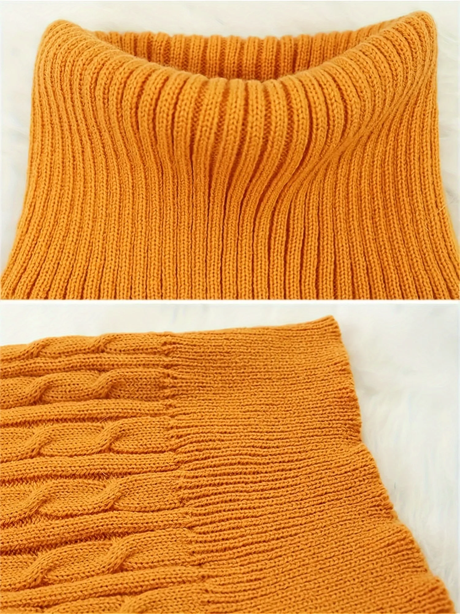 Womens Chic Sweater Dress Set High Neck Cape Sleeves