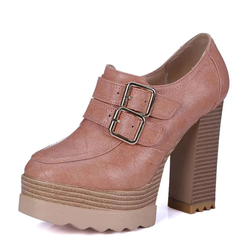 Women's Lacey Thick High Heeled Pumps
