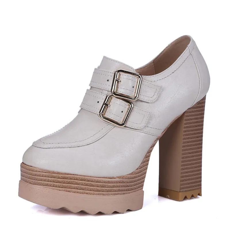 Women's Lacey Thick High Heeled Pumps