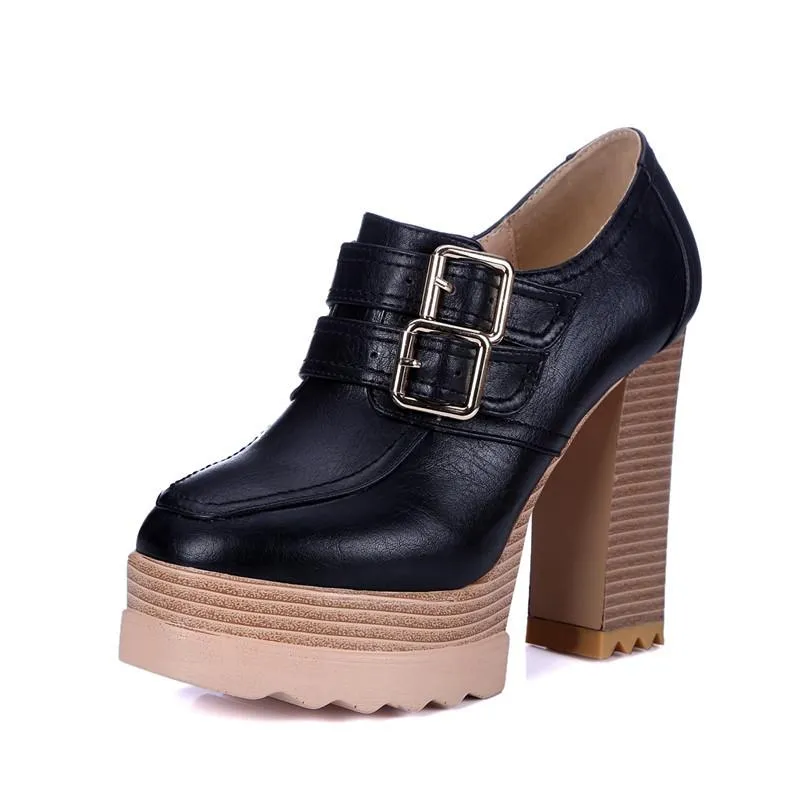 Women's Lacey Thick High Heeled Pumps