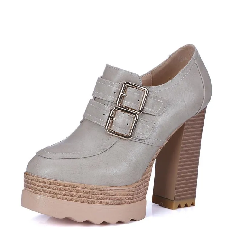 Women's Lacey Thick High Heeled Pumps