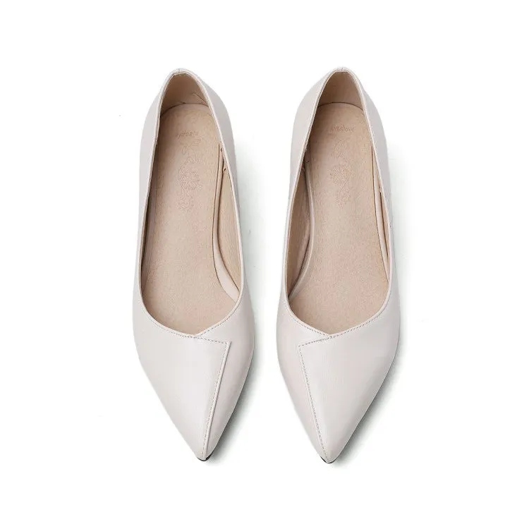 Women's Pointed Toe High Heel Chunky Pumps