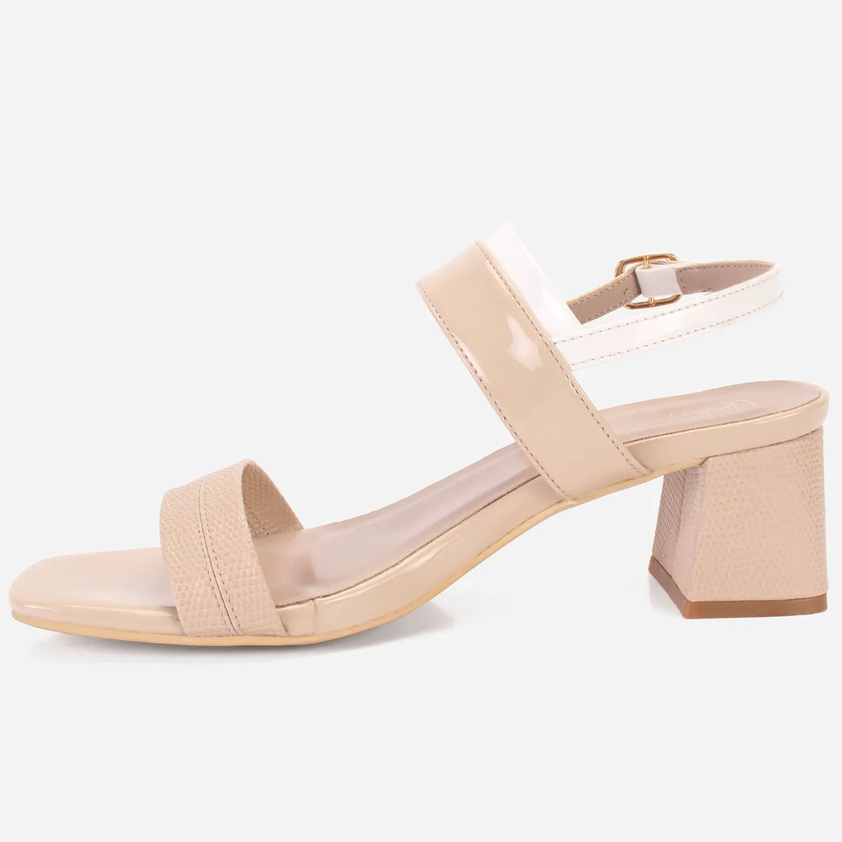 Womens "GLAZIA" Patent Block Heel Sandals