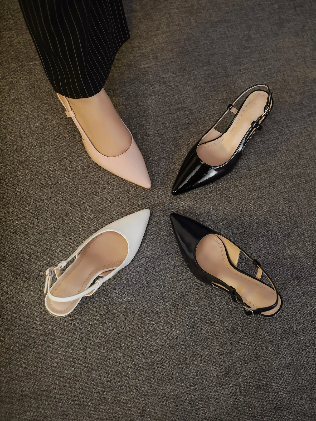 Womens "KOZUE" Pointy Slingback Sandals
