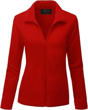 Women's Soft Polar Fleece Jacket – Full-Zip High-Collar Warm Outerwear