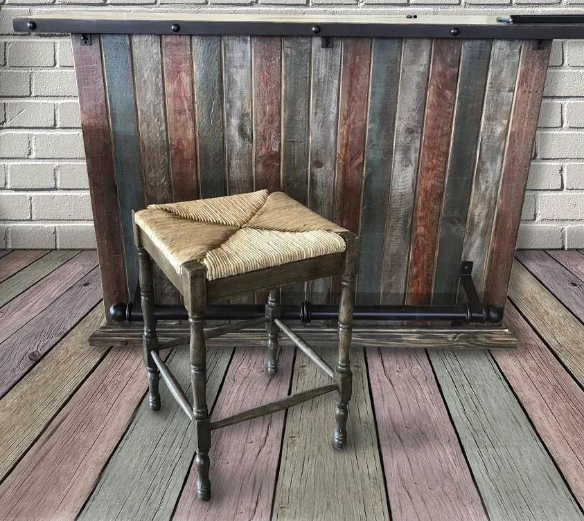 Woven Straw Seat Stool