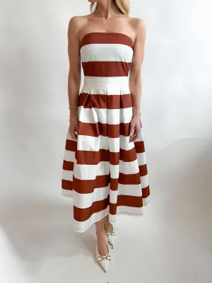 Woven Striped Midi Dress