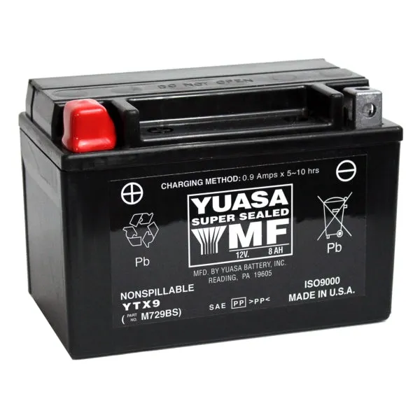 Yuasa Battery Maintenance Free AGM Factory Activated YTX9-F/A Part# Y