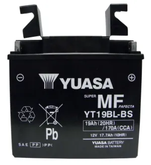 Yuasa Battery Maintenance Free AGM YT19BL-BS Part# YUAM6219BL